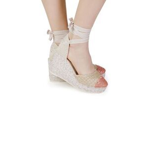 Espadrilles Multicolor Cotton High Heel Women's Pumps